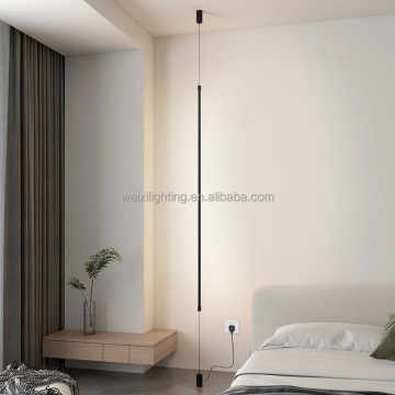 Lampe à plafond verticale à LED noire pour le salon, la chambre et l'entrée
