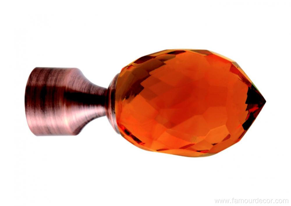 Brown diamond cut glass ball head curtain rod