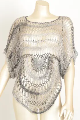 hand crochet bat wing top