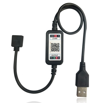 DC 12V/24V RGB LED Controller: App-Controlled, Music Synced, 5050 LED Strip Light 4 Pin Mini RGB Controller for 5V-24V Voltage
