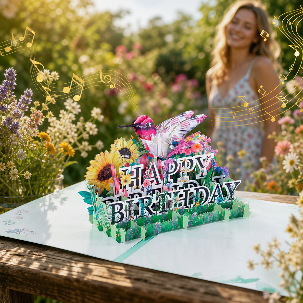 Happy birthday sound light card
