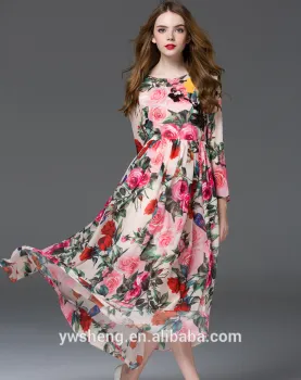 High quality hot selling women's printing elegant long dress