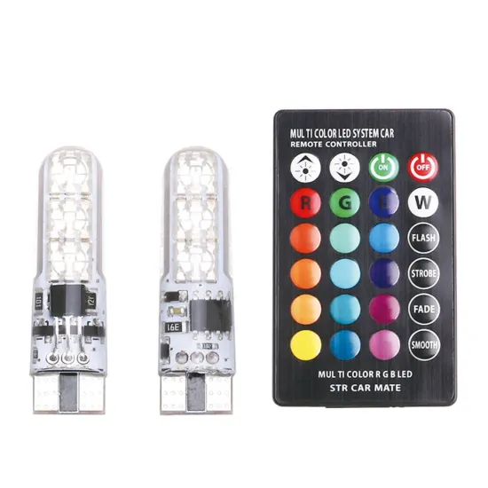 RGB 5050 SMD LED Light Auto Lighting System with Remote Controller T10 W5W