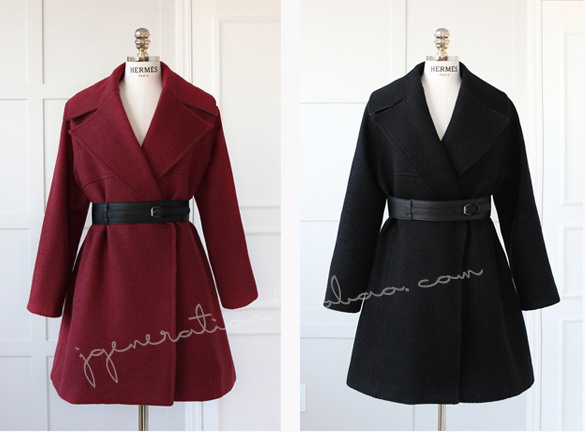 Belted Ladies Wool Coat