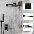 Fixtures de douche Noir Robinet mural Mitigeur de salle de bain