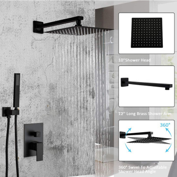 Accesorios de ducha negros, grifo de pared, mezclador de baño, grifo