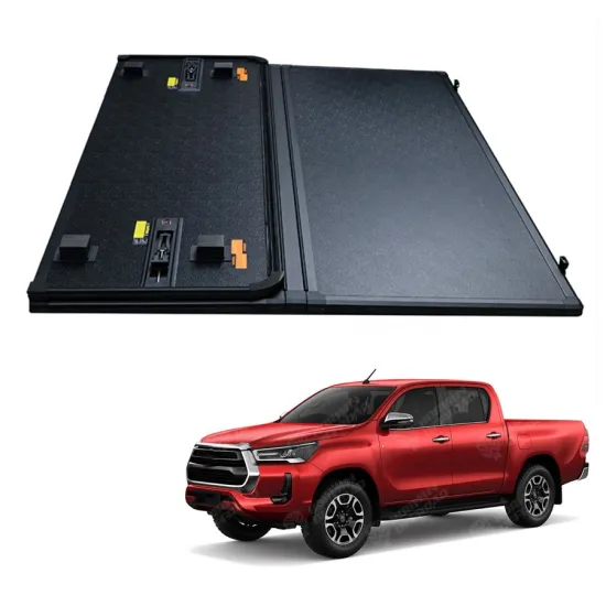 4x4 Car Hard Tri-Fold Tonneau Cover with Light for Hilux Revo 2015+
