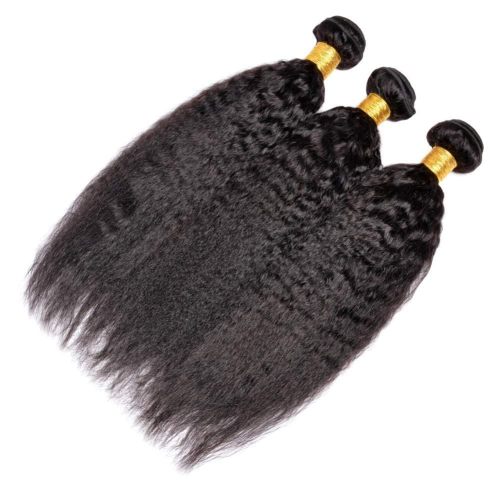 Hair Bundles 12A Yaki Kinky Straight Human Hair