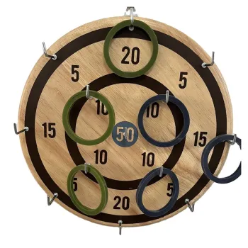 Wood Ring Toss Game for Kids: Hook Board Ring Toss with Wall Rings