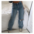 Cargo Pants Women Ripped Jeans For Women Mom Jean High Waist Jeans Holes Thin Women's Baggy Fashion Jeans Long Denim Trousers