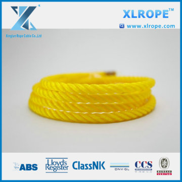 XLROPE Yellow Color 3 strands PE Ropes Polyethylene Ropes