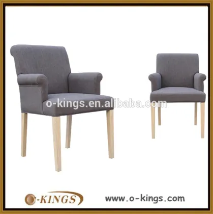 Sage colour wooden frame fabric armchair