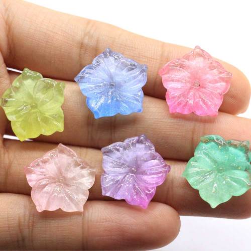 100 Stück / Lot Bling Farbe Harz Sternform Cabochons Mischfarben Glänzendes Harz Strass Flatback Cabochon Für Haarschleife Center Decor