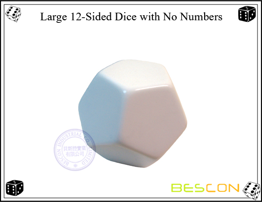 30PCS 12 Sided Blank Dice Plastic Write On Teaching Dice Cubes Polyhedral  Di