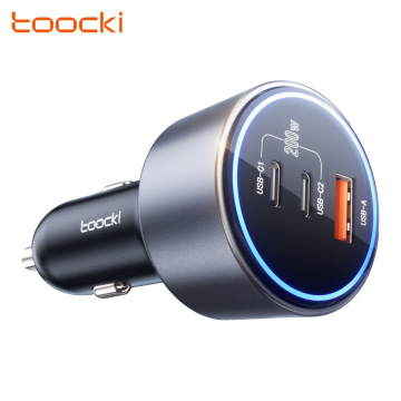 Toocki 200W Multifunction USB Fast Car Charger with LED Display for iPhone