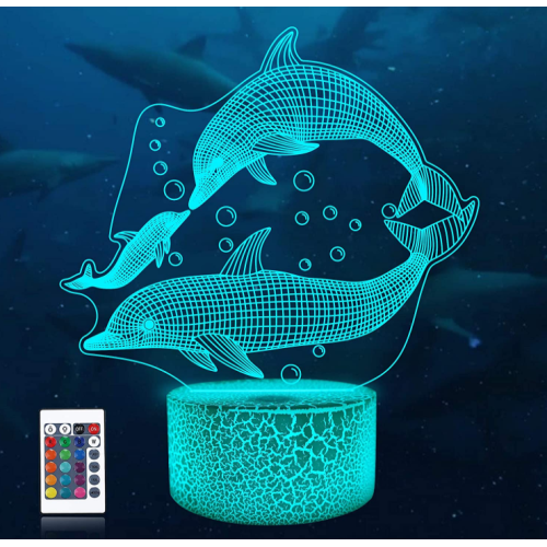 Lampe de chevet d'illusion d'optique animale marine