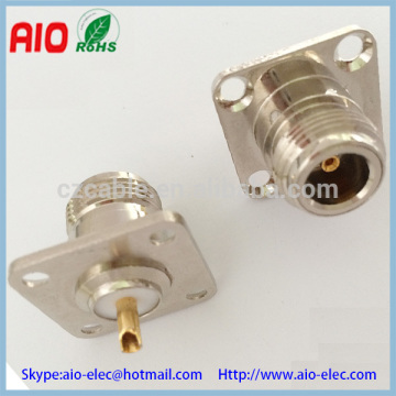 N female flange panel mount connector