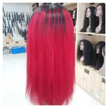 Straight Lace Frontal Wig 1B Purple 350 Red Green Brazilian Human Hair Lace Closure Front Wigs