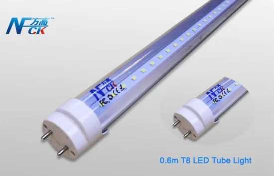 Aluminum Pc 600mm 9w G13 Smd T8 Led Tube Light , 3000k 120v Led Tube