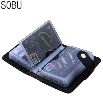 2020 New PU Leather Function 24 Bits Card Case Business Card Holder Men Women Credit Passport Card Bag ID Passport Card Wallet