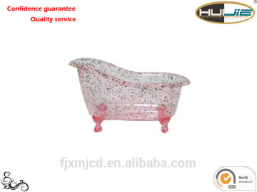 Plastic mini bathtub as gift - BC-0003(Transparent Light Pink Color Glitter Powder)