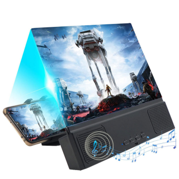 Enlarged Folding Portable 3D 12 inch Speaker with HD Screen Amplifier for Phones