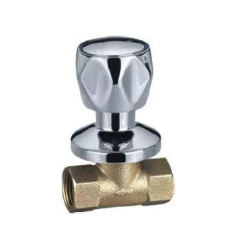 Brass stop valve with zinc alloy or plastic hanle and SS flange