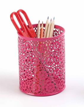 Wire Metal Punch Desk Organizer Pen Holder