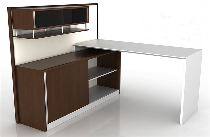 Office L Shaped Desk with Bookcase