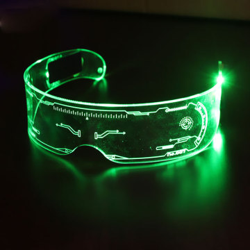 Cyberpunk Glasses: LED Light-Up Glasses with 7 Colors and 4 Modes for Parties and Night Clubs
