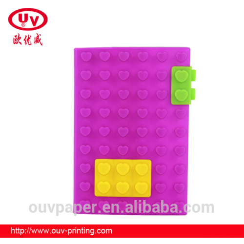 A6 cute silicone blocks covered notebook
