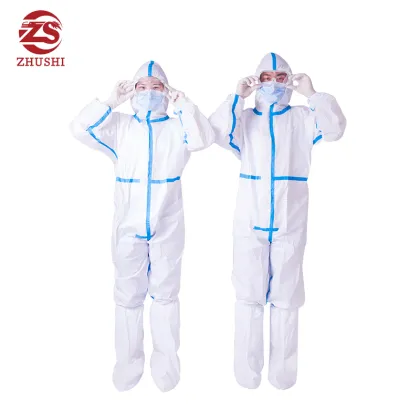 Medical protective clothing with blue strip