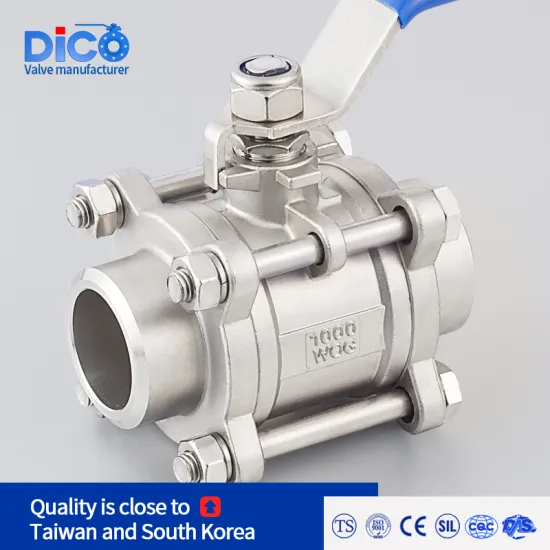 Butt Weld CF8/CF8M 3PC Industrial Ball Valve