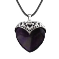 Blue Goldstone Antique Silver Alloy Heart Pendant for DIY Making Jewelry