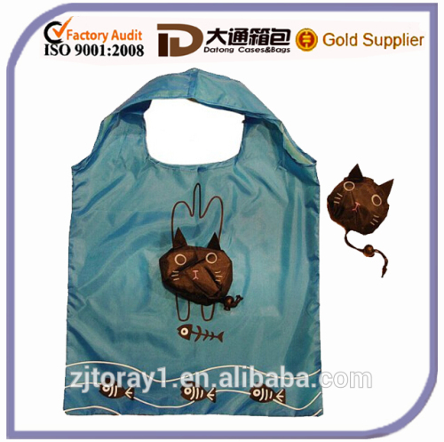 Cute Animal Pattern Foldable Polyester Tote Shopping Bag