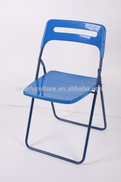 popular metal folding chair with plastic seating