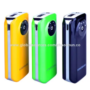 Portable Chargers/Power Banks with 5,200mAh Li-ion Battery, 5V Voltage