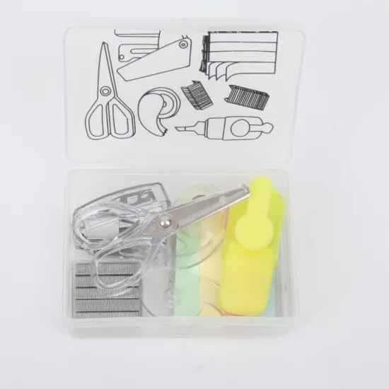 Affordable Custom Logo Printing Plastic Office Stationery Set in Box for Promotional Use