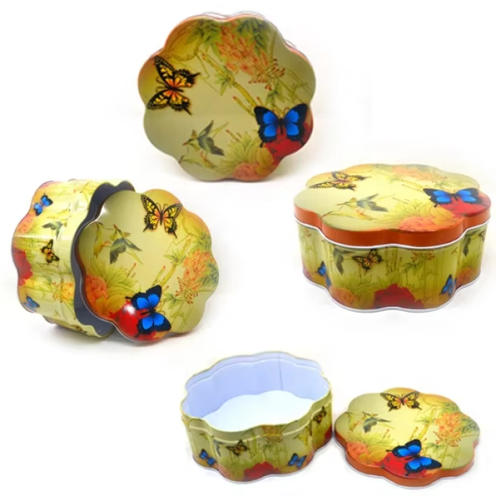 DADI Flower Shape Metal Chocolate Candy Tin Box