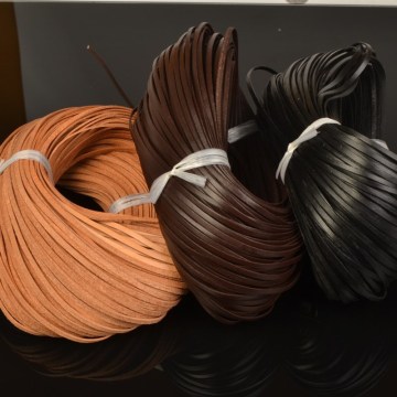 5Yards 3mm 5mm Natural Leather Rope Thread Flat Cord Bracelet Jewellery Findings Woven Ropes Necklace DIY LeatherCrafts KY432