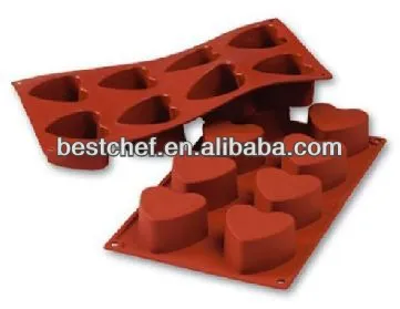 8 heart pastry baking moulds