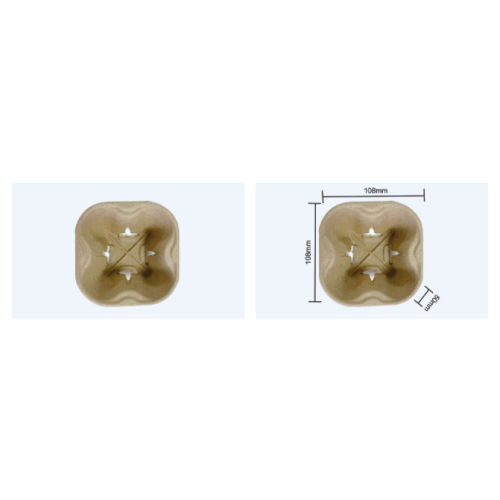 Bandeja de xícara de café com celulose de papel de tiro biodegradável