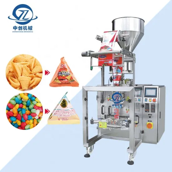 Automatic Vertical Triangle Bag Sealer Packaging Machine for Cookie Chips Candy