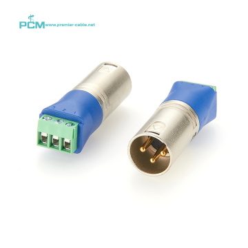 DMX 3 Pin XLR Male to Screw Terminal Block Adapter for Stage Microphone - Suitable for Connecting Bare Wire