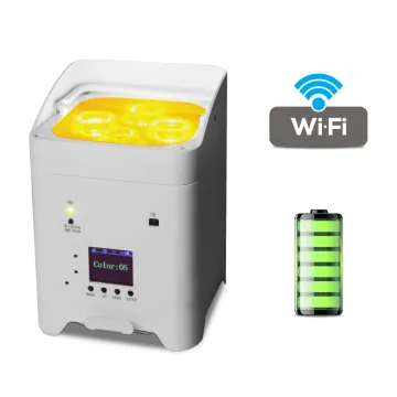 Rechargeable Battery-Powered Uplight 4*18W RGBWAUV 6in1 Wireless PAR Stage for Party Events