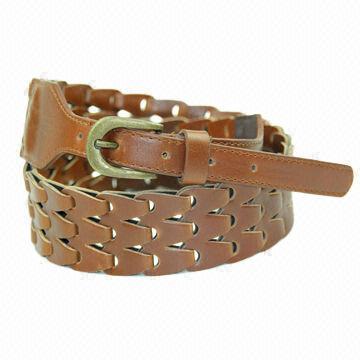 Fashionable PU braided belts for women and men, OEM orders are welcome