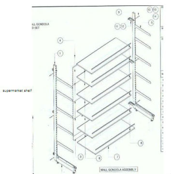 Standard supermarket shelves with good quality