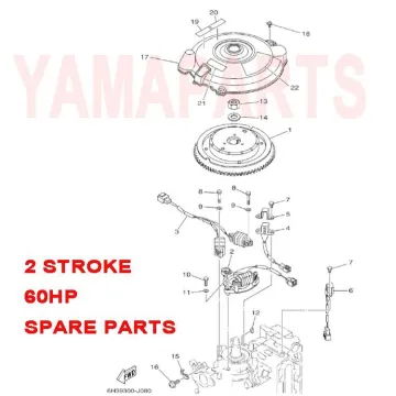 Screw with Washer for Yamaha Seatan 2 Stroke 60HP Outboard Engine Spares