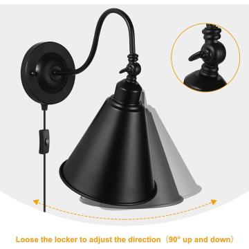 Lâmpada de parede Black Goosenekeck Sconce Iluminação de parede