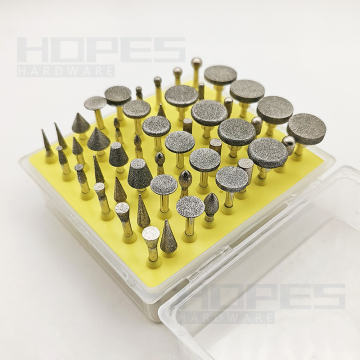 Diamond Rotary Burrs 50pcs Set for Nail Jewelry Abrasive Polishing
